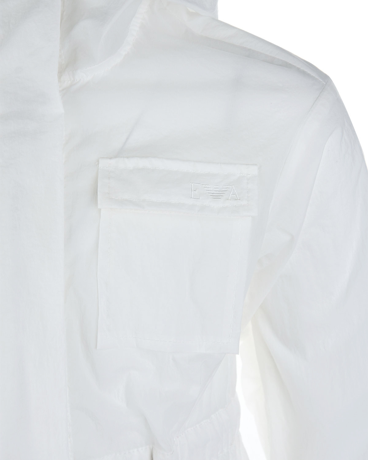 Белый плащ с капюшоном Emporio Armani детский, размер 128 - фото 4