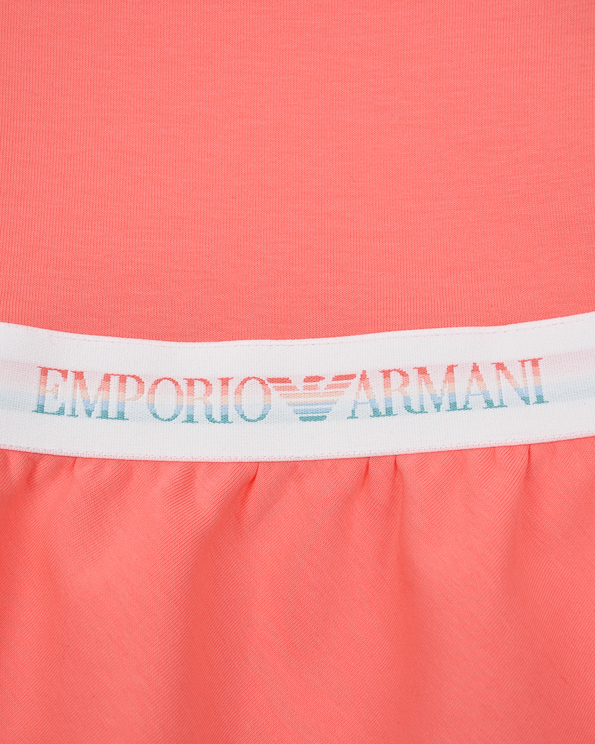 Коралловое платье с короткими рукавами Emporio Armani детское, размер 86, цвет нет цвета - фото 3
