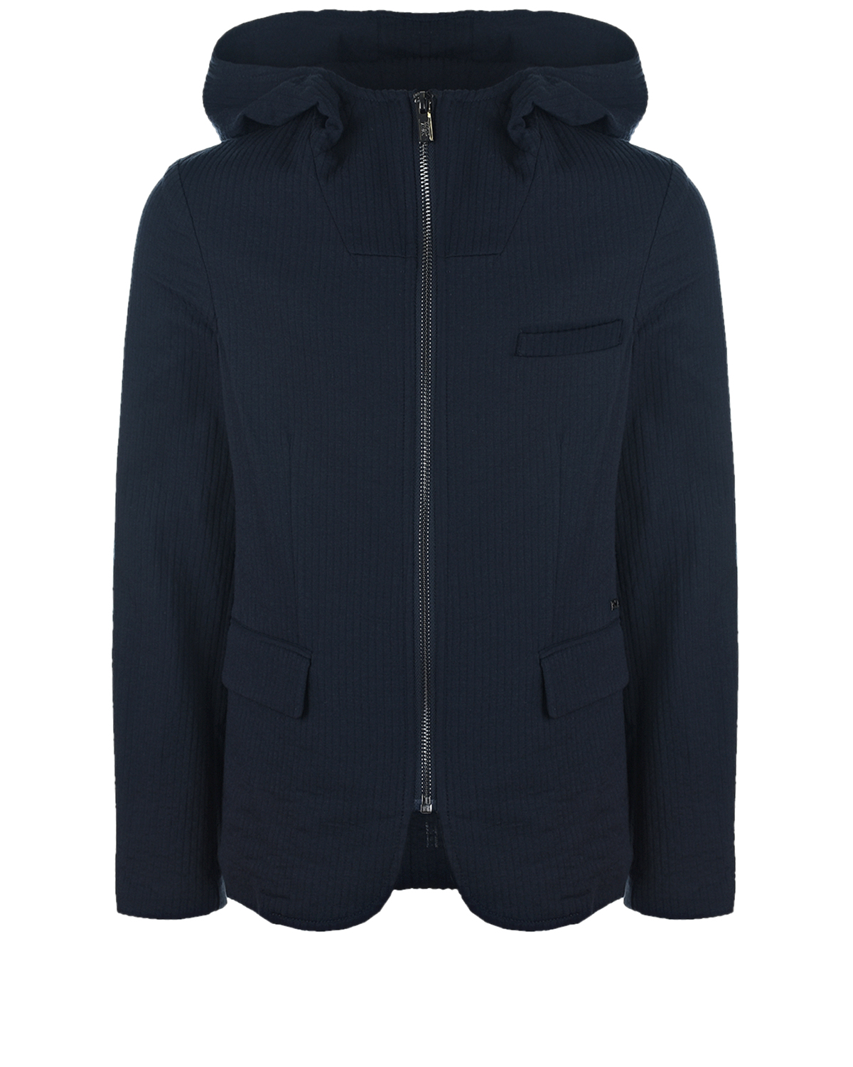 Темно-синий пиджак с капюшоном Emporio Armani детское, размер 140, цвет черный - фото 1