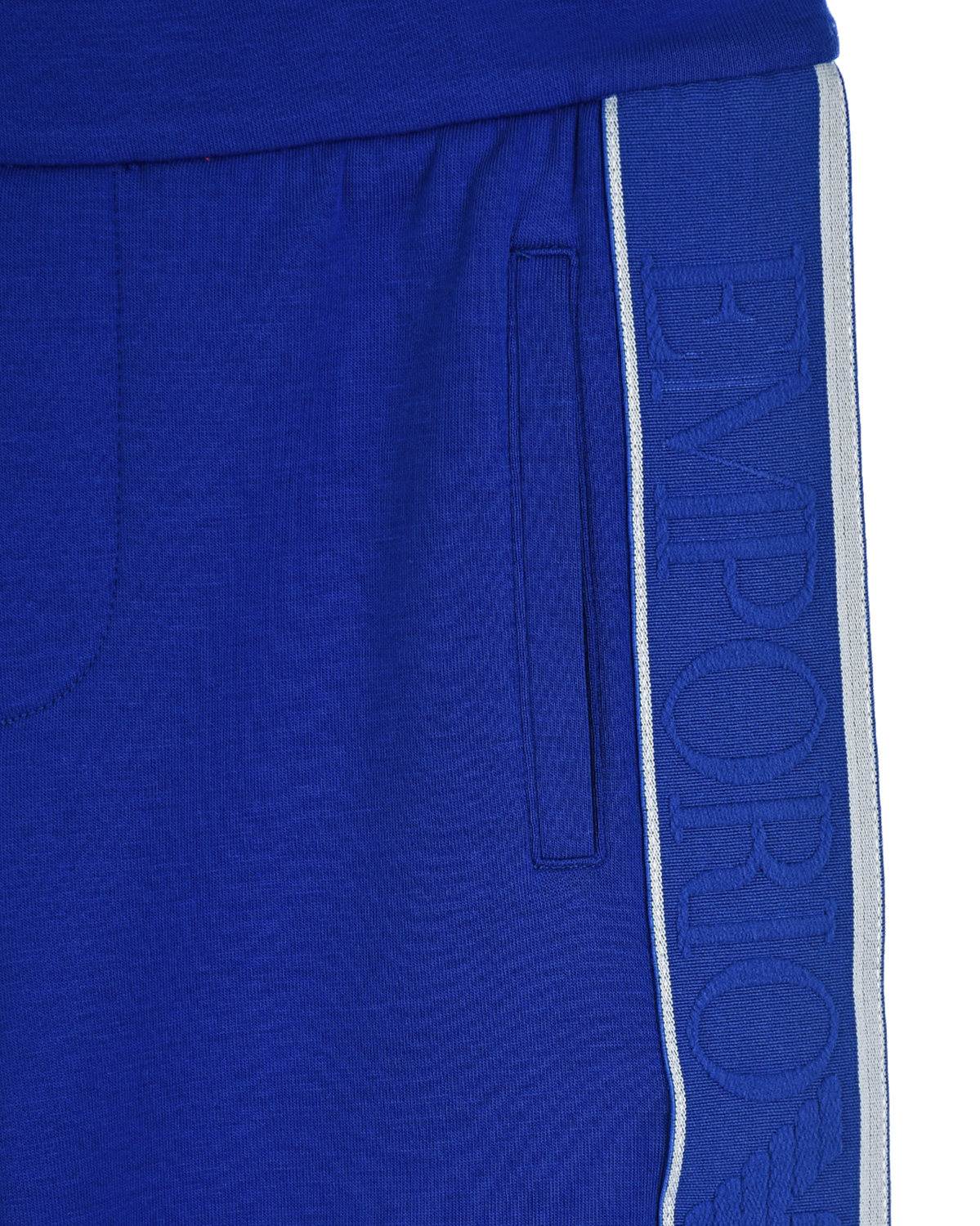 Ярко-синие спортивные брюки с лампасами Emporio Armani детское, размер 104, цвет синий - фото 3