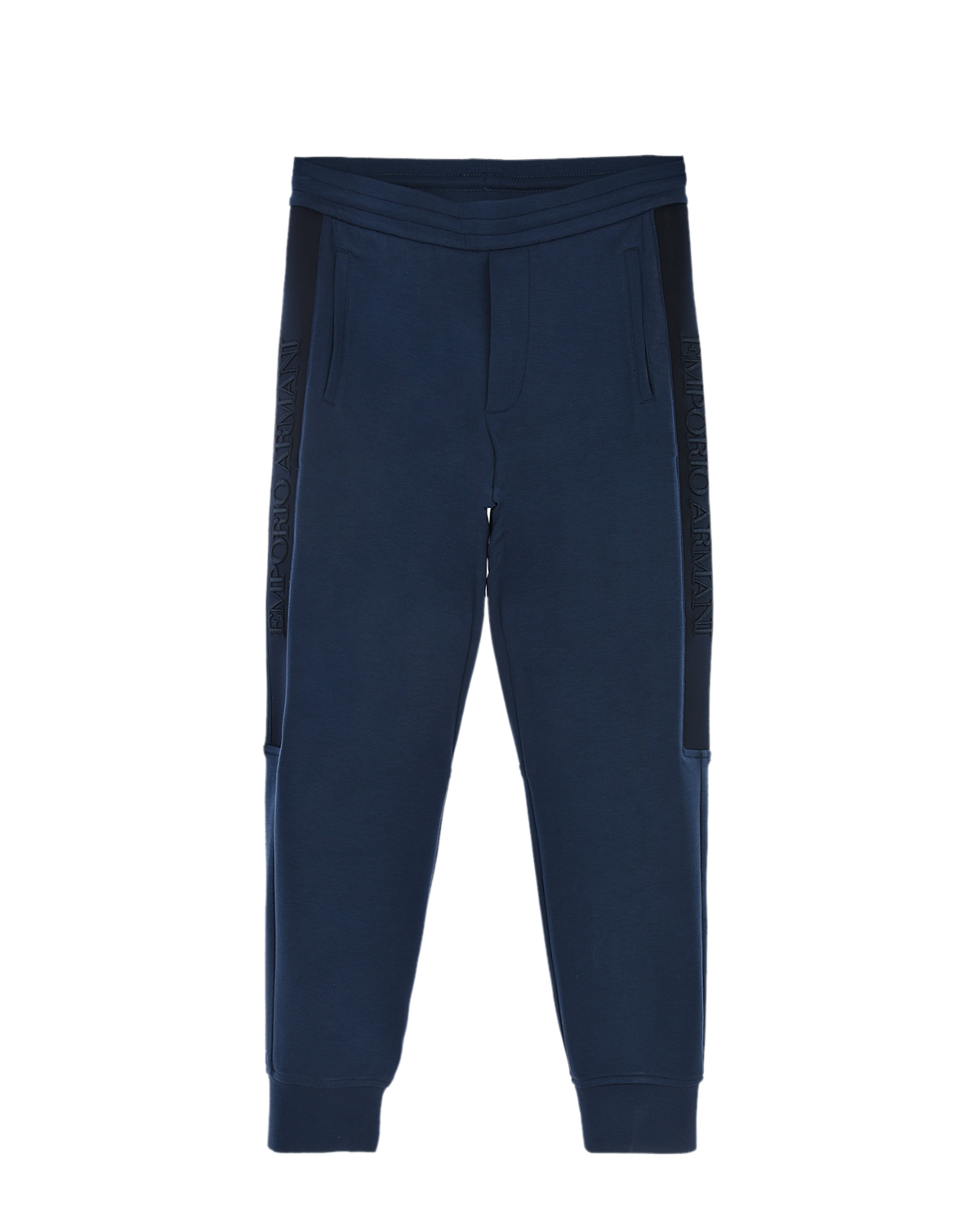 Синие спортивные брюки Emporio Armani детские, размер 140, цвет синий - фото 1