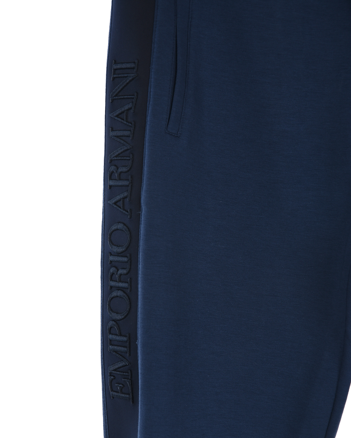 Синие спортивные брюки Emporio Armani детские, размер 140, цвет синий - фото 3