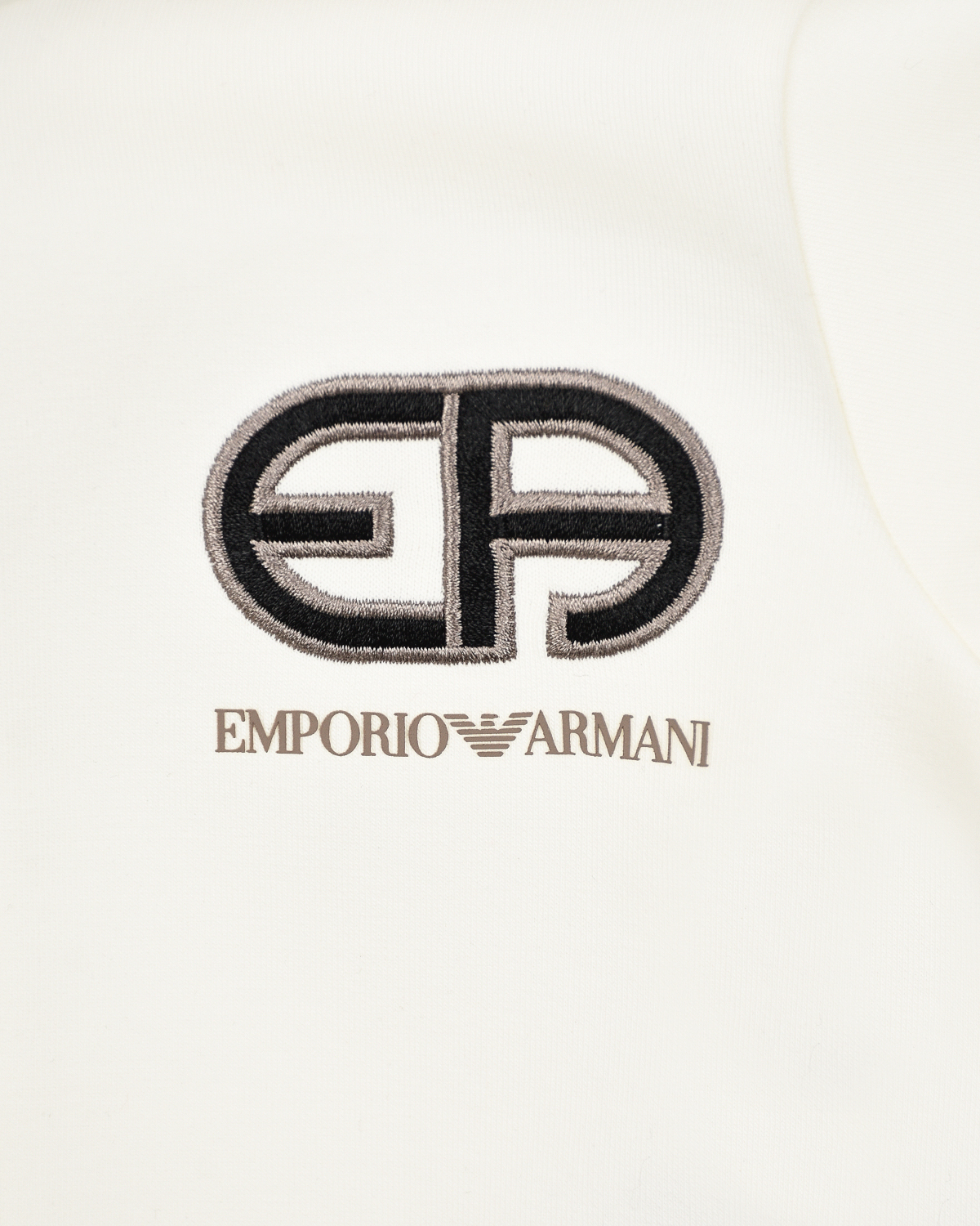 Белая спортивная куртка с капюшоном Emporio Armani детская, размер 86, цвет белый - фото 3