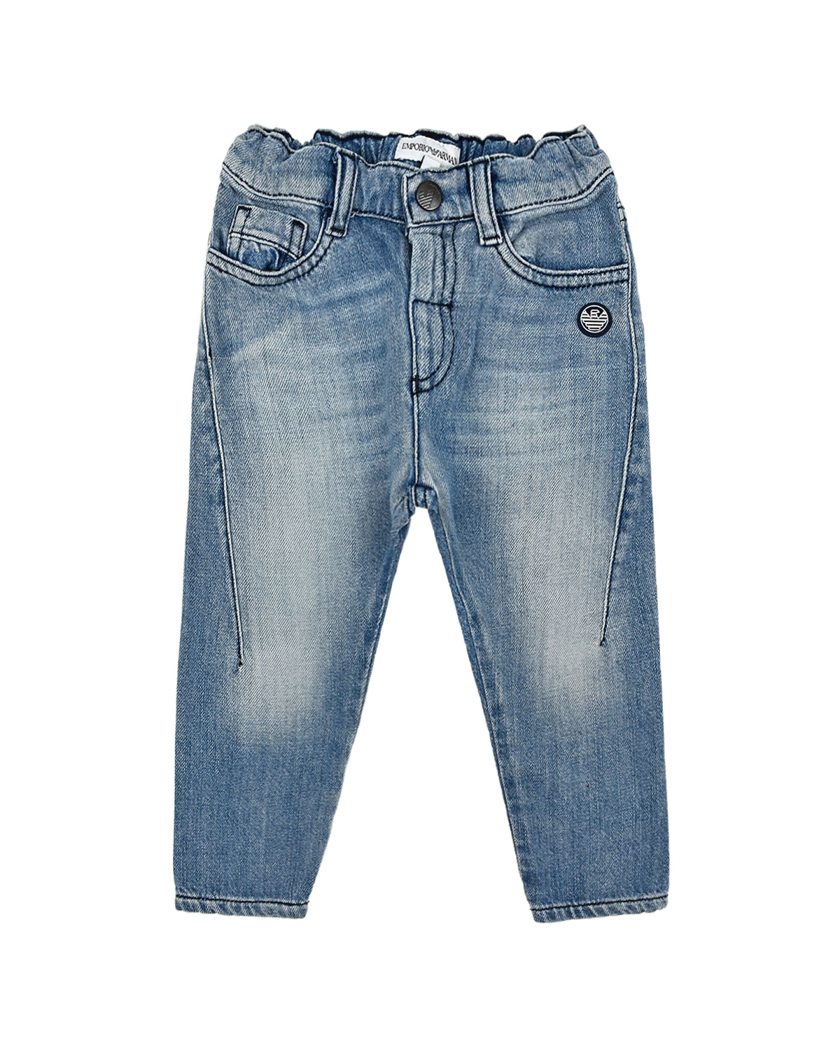 Голубые выбеленные джинсы Emporio Armani