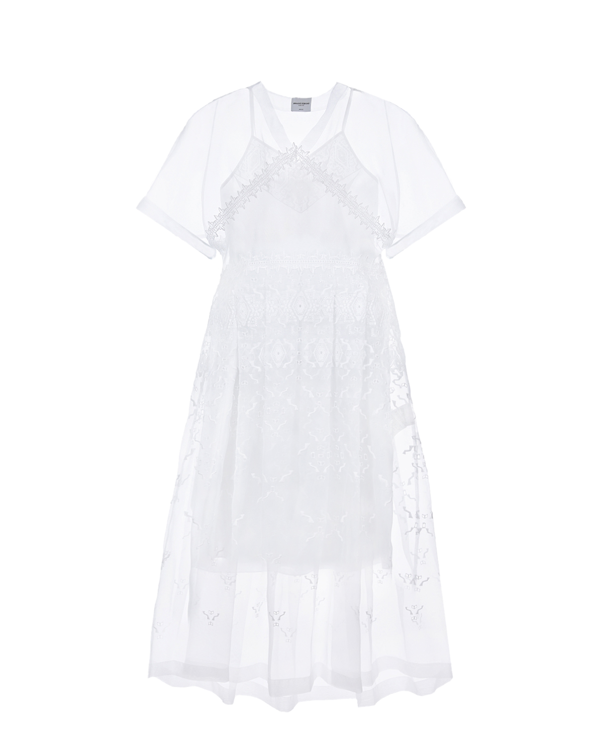 Белое платье с кружевной отделкой Ermanno Scervino детское, размер 140, цвет белый - фото 1