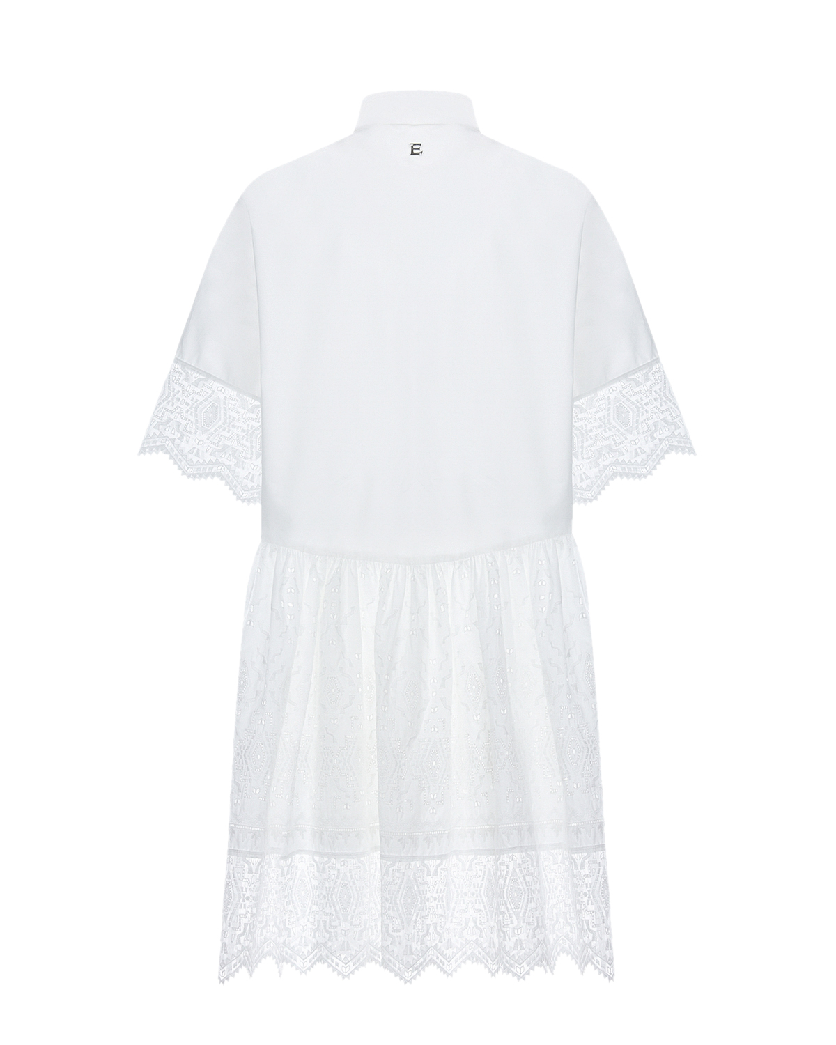 Белле платье-рубашка с кружевной отделок Ermanno Scervino детское, размер 140, цвет белый - фото 3