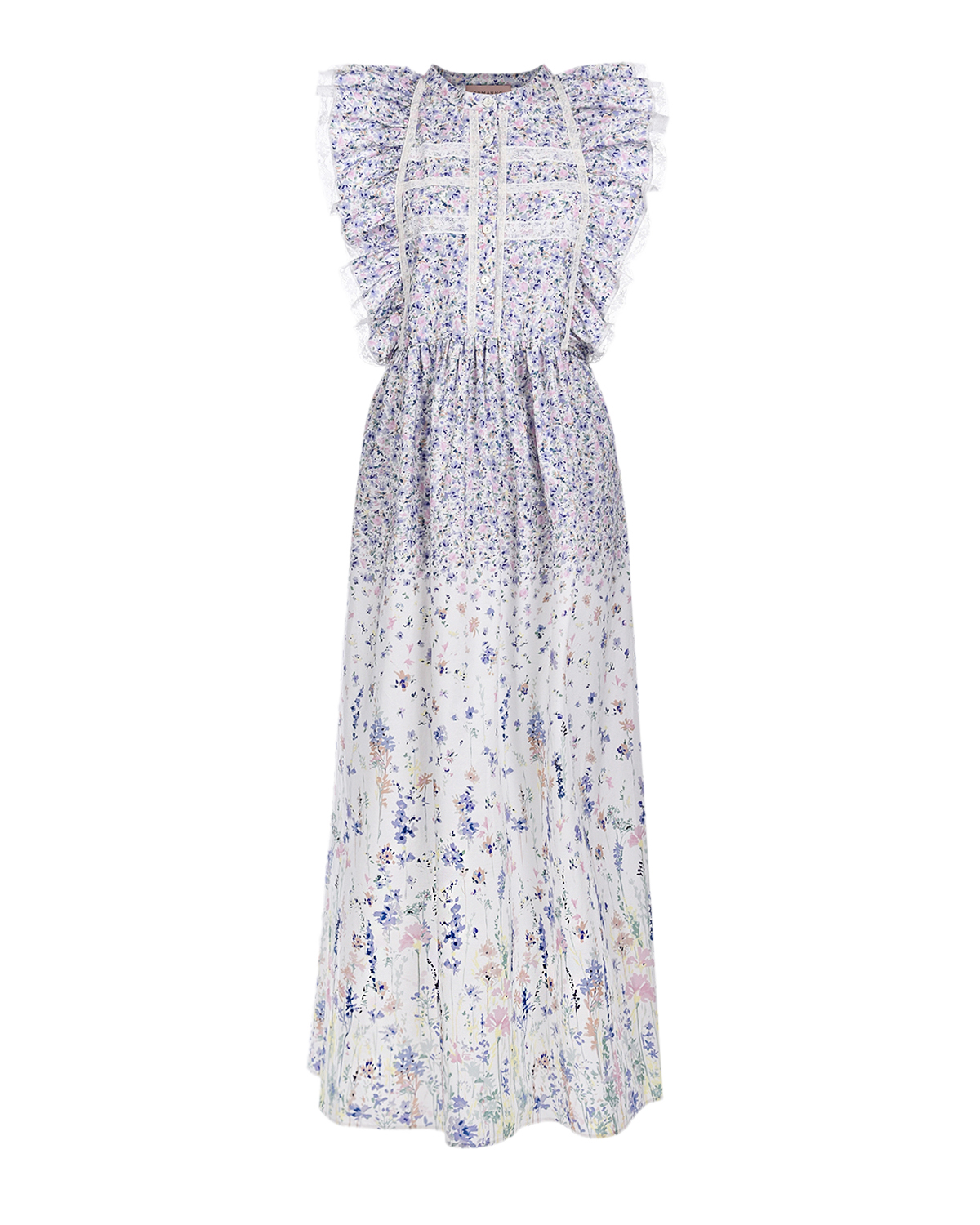 Приталенное платье-миди с цветочным принтом Ermanno Ermanno Scervino, размер 40 - фото 1
