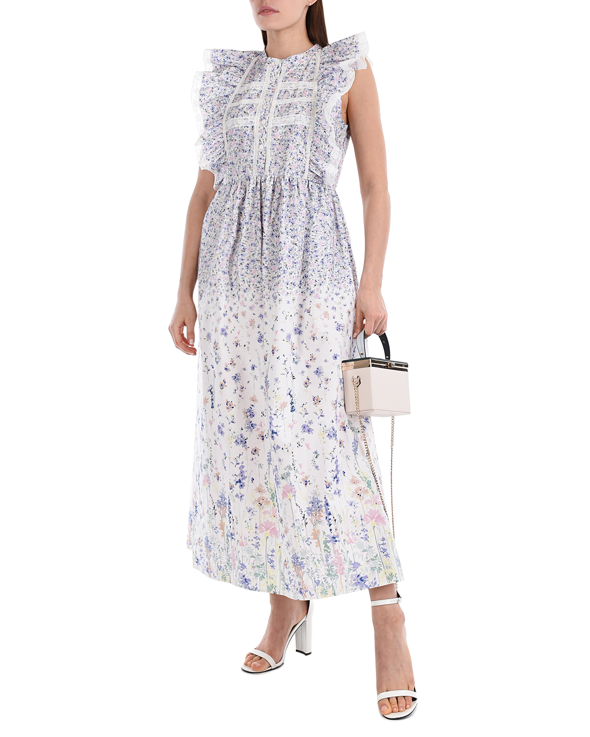 Приталенное платье-миди с цветочным принтом Ermanno Ermanno Scervino, размер 40 - фото 2