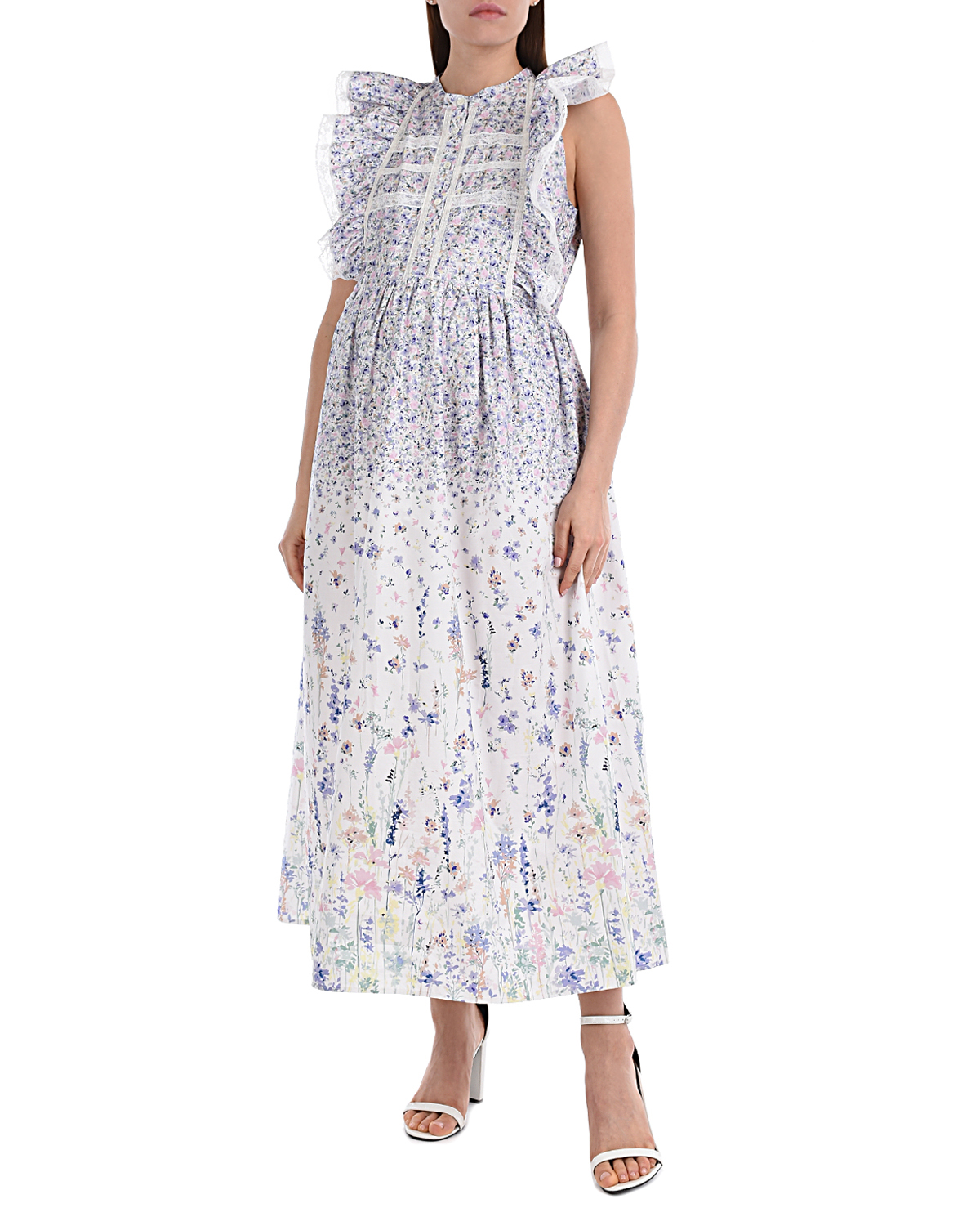 Приталенное платье-миди с цветочным принтом Ermanno Ermanno Scervino, размер 40 - фото 4