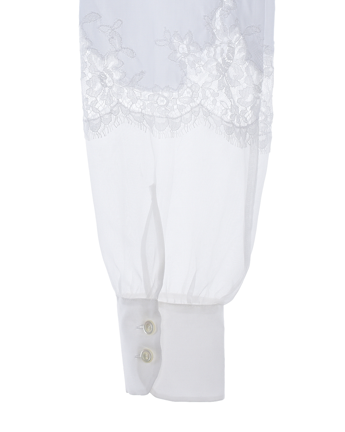 Белая рубашка с кружевными вставками Ermanno Ermanno Scervino, размер 40, цвет белый - фото 4