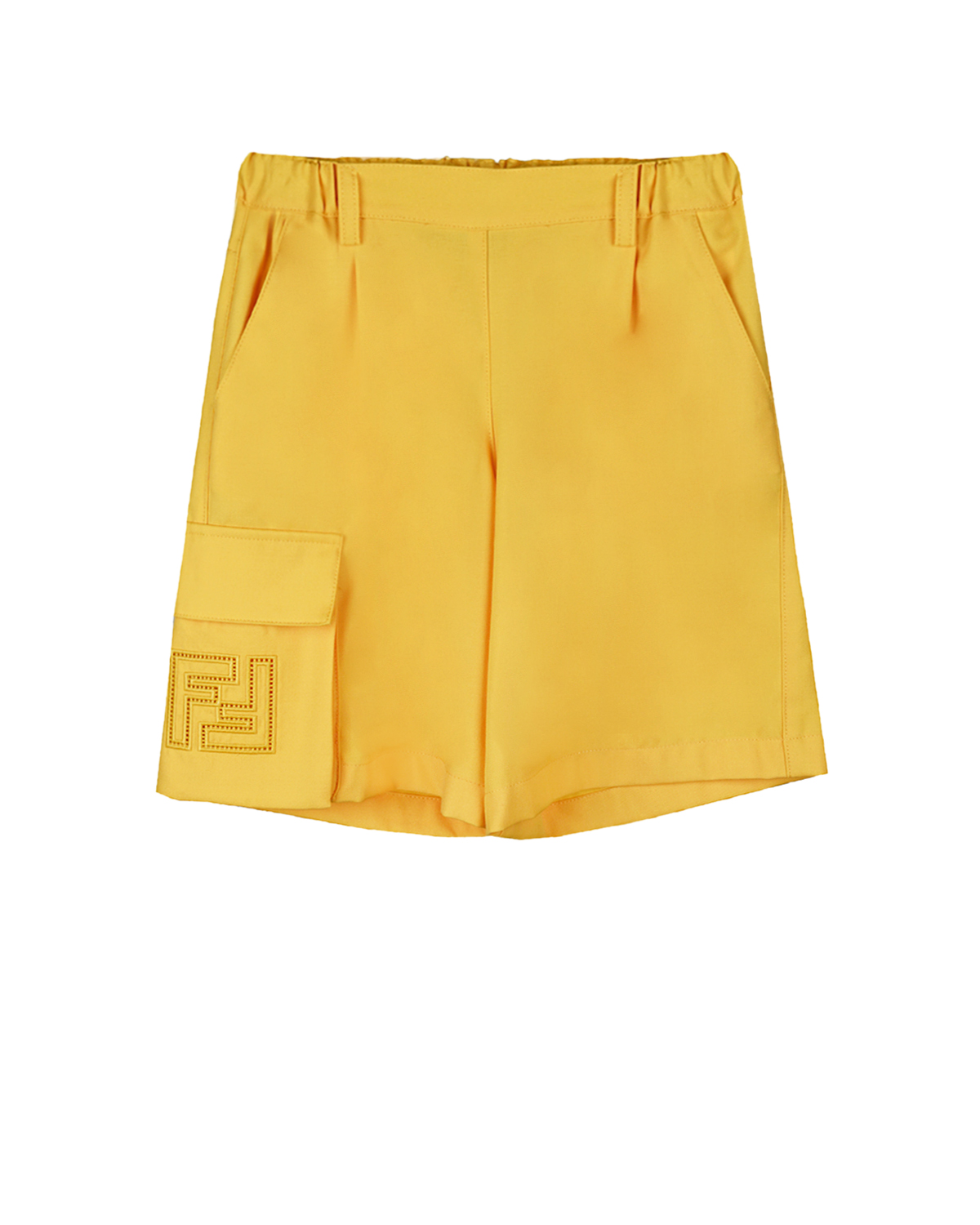 Желтые широкие шорты Fendi