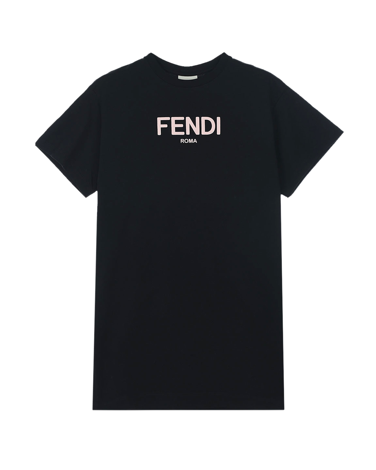 Удлиненная футболка с логотипом Fendi детская, размер 128, цвет черный - фото 1