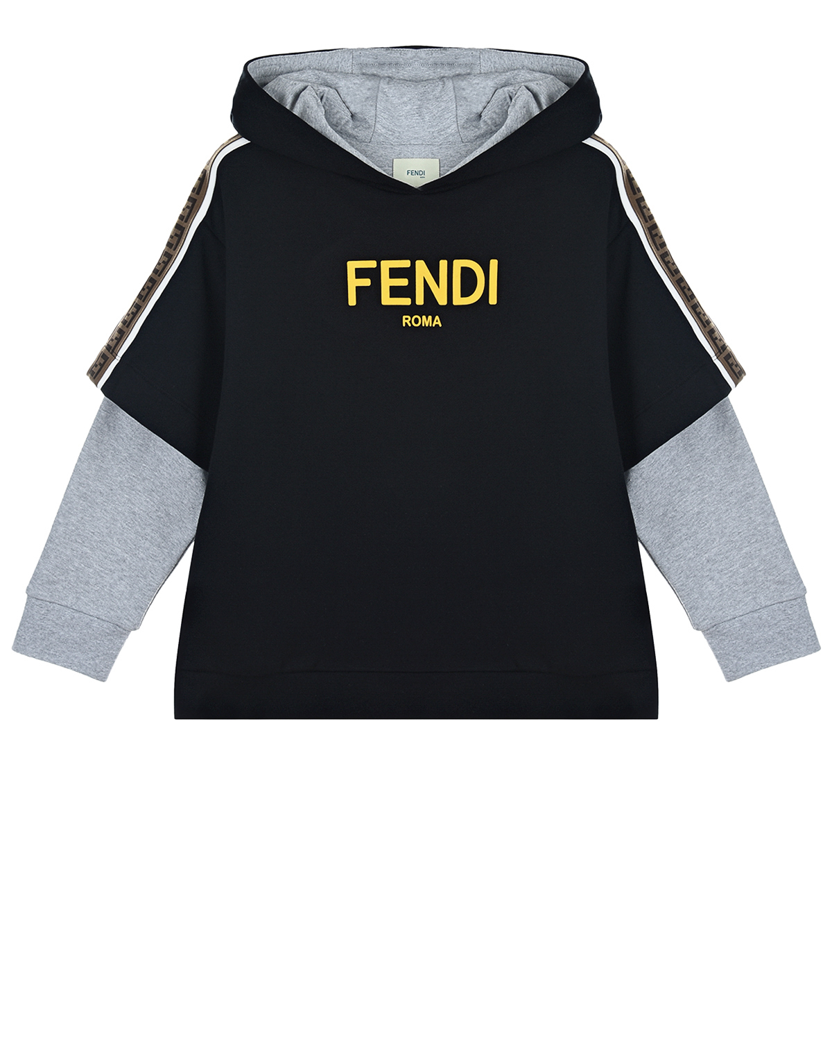 Черный свитшот с капюшоном Fendi