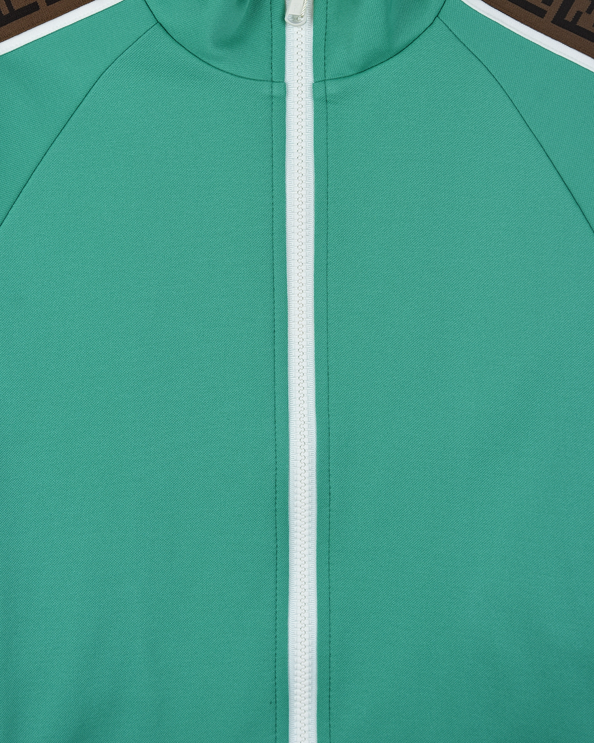 Зеленая спортивная куртка с брендированными лампасами Fendi детская, размер 128, цвет зеленый - фото 3