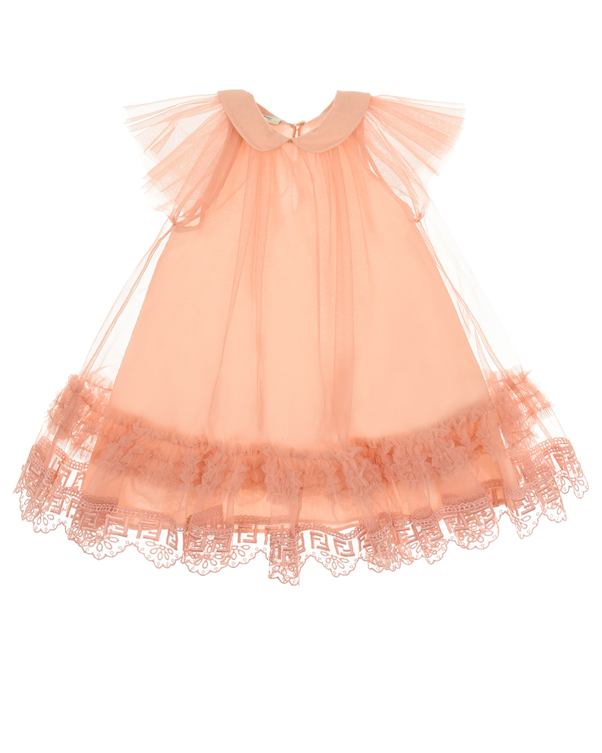 Розовое платье с рюшами Fendi детское