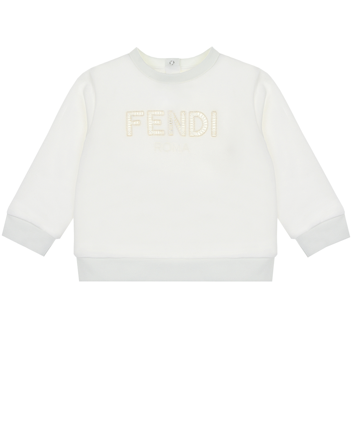Белый свитшот с блестящим логотипом Fendi