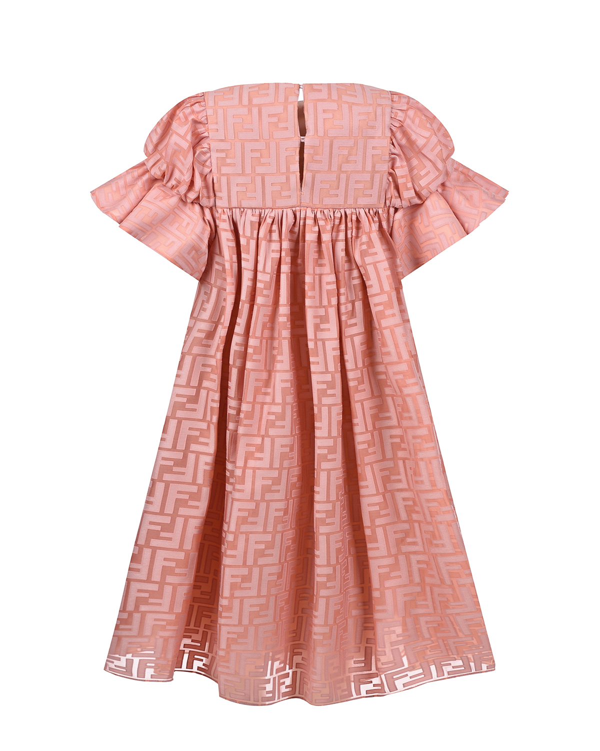 Розовое платье с рюшами на рукавах Fendi детское, размер 128, цвет розовый - фото 2