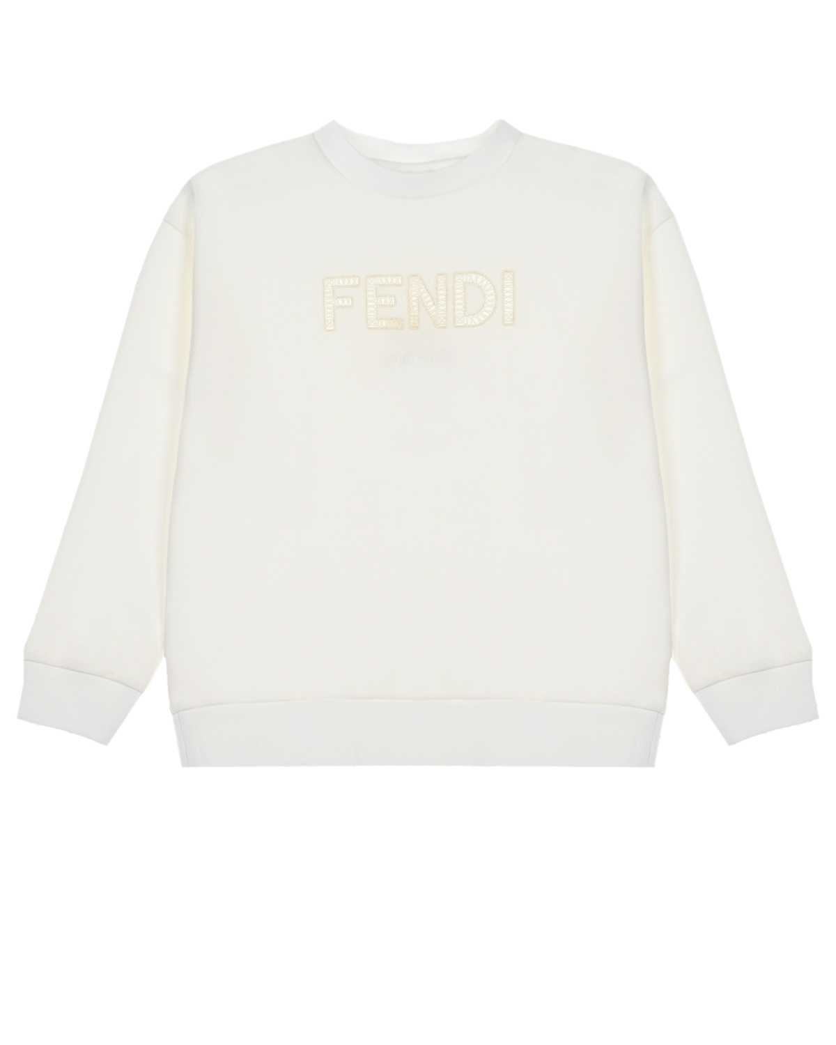 Белый свитшот с блестящим логотипом Fendi детский, размер 128 - фото 1