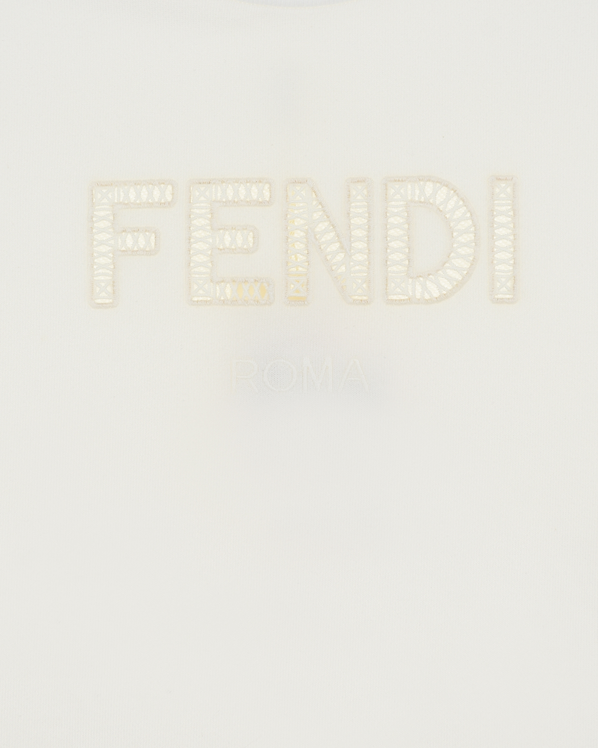 Белый свитшот с блестящим логотипом Fendi детский, размер 128 - фото 3