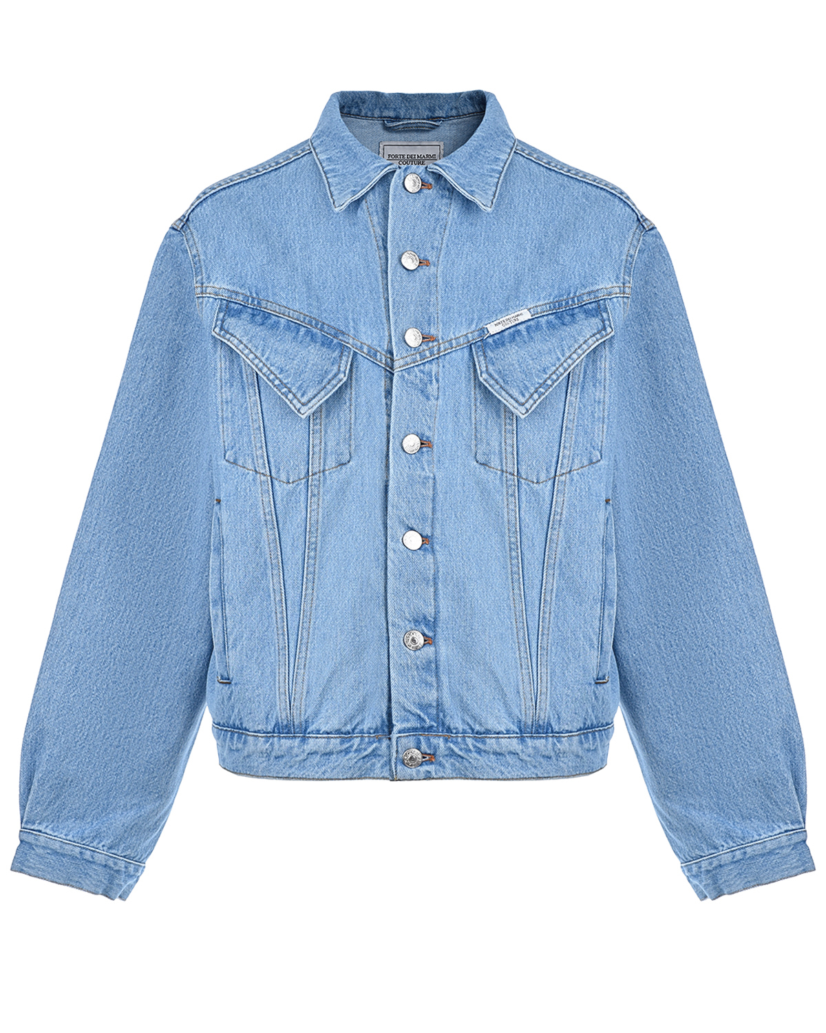 Голубая джинсовая куртка Forte dei Marmi Couture, размер 40, цвет голубой - фото 1