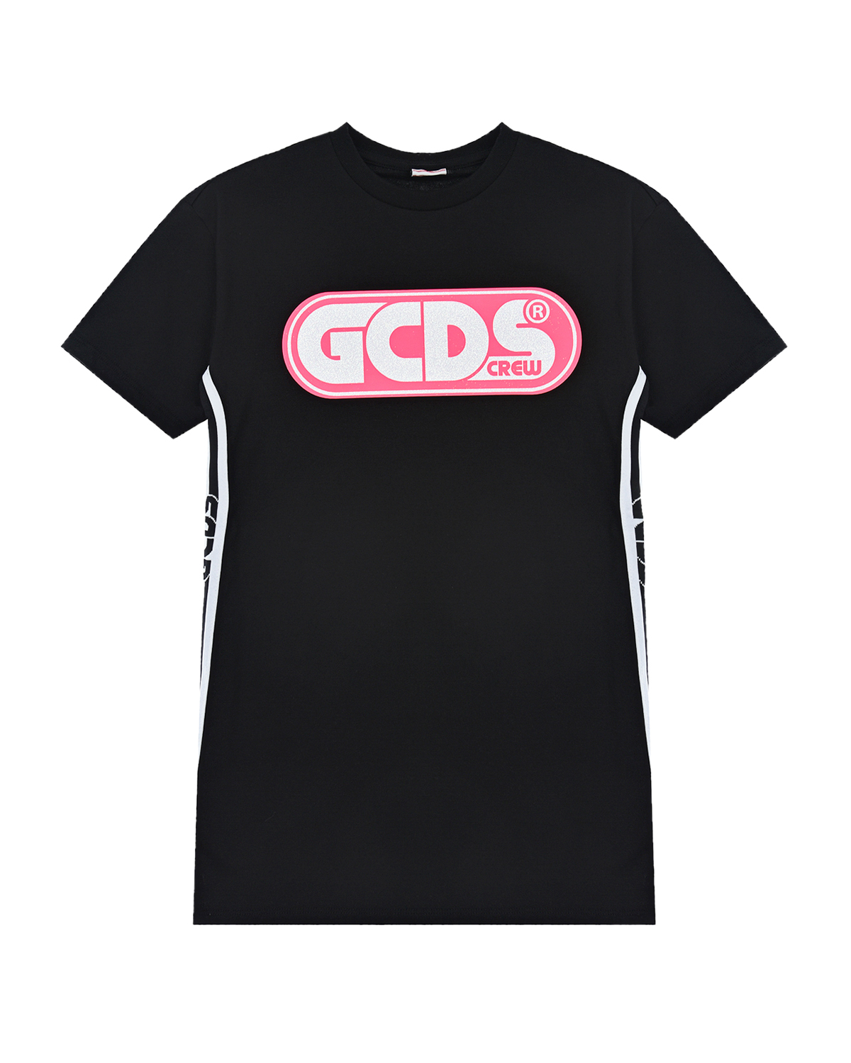 Черная футболка с розовым логотипом GCDS детская