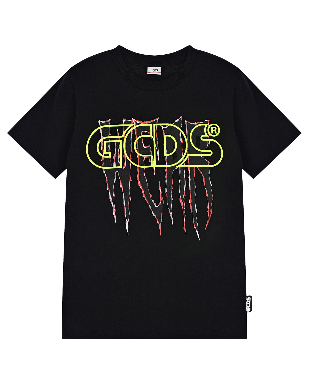 Черная футболка с неоновым логотипом GCDS детская, размер 152, цвет нет цвета - фото 1