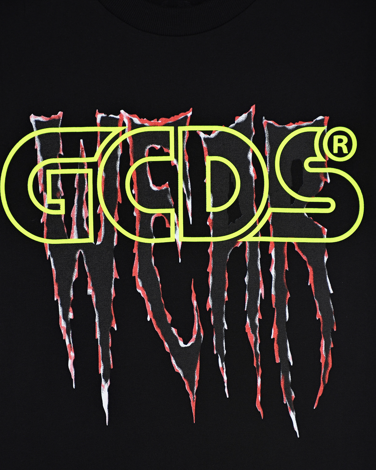 Черная футболка с неоновым логотипом GCDS детская, размер 152, цвет нет цвета - фото 4