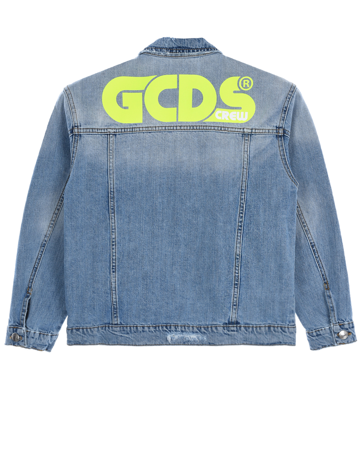 Джинсовая куртка с неоновым логотипом GCDS детская, размер 140, цвет нет цвета - фото 2