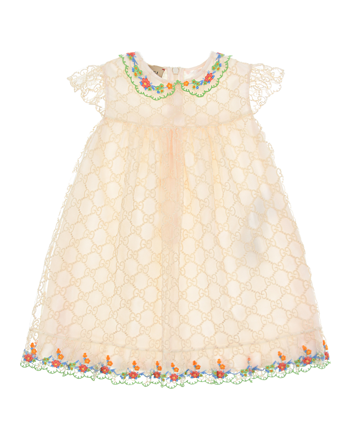 Кремовое платье с короткими рукавами GUCCI детское, размер 86, цвет кремовый - фото 1