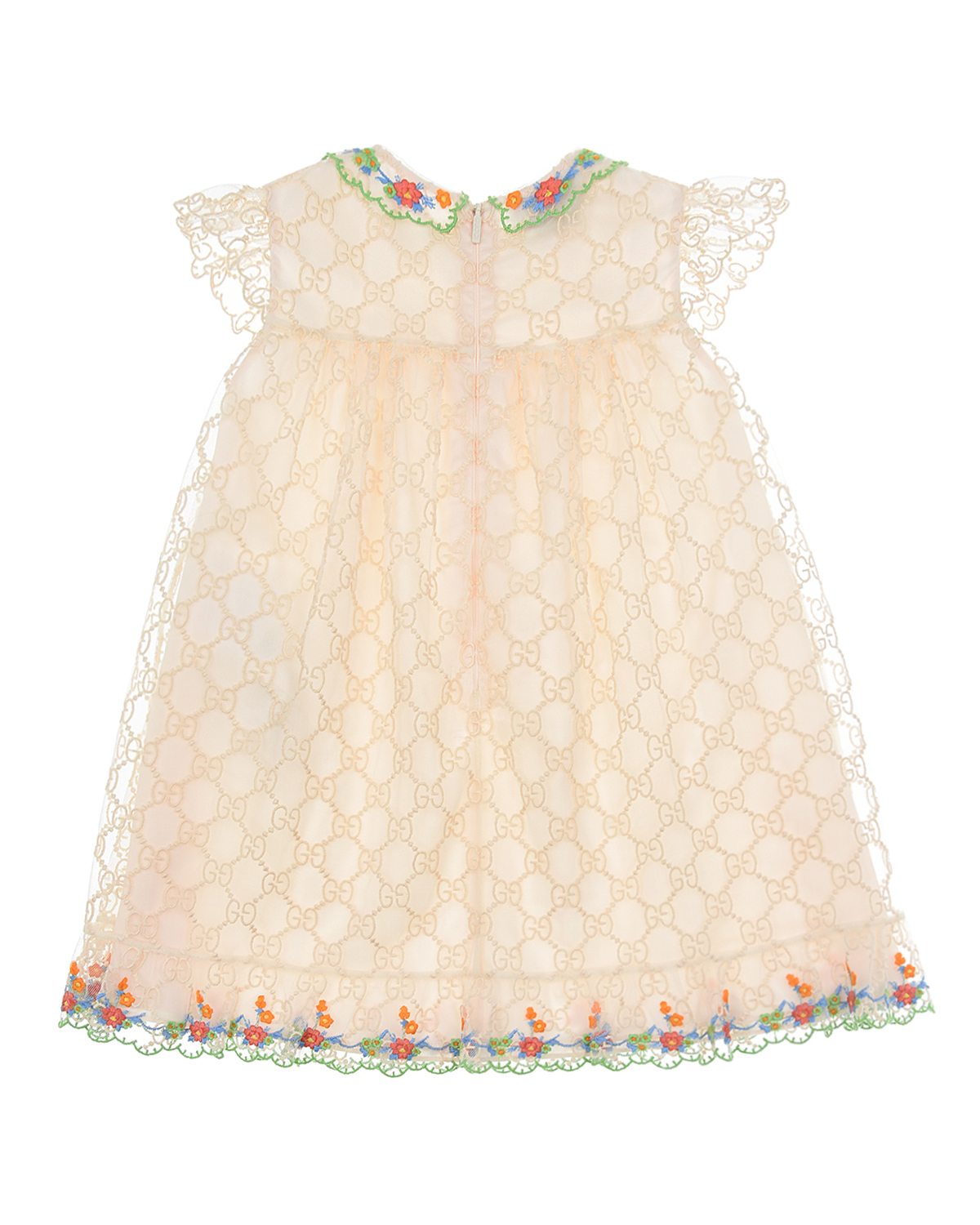 Кремовое платье с короткими рукавами GUCCI детское, размер 86, цвет кремовый - фото 2