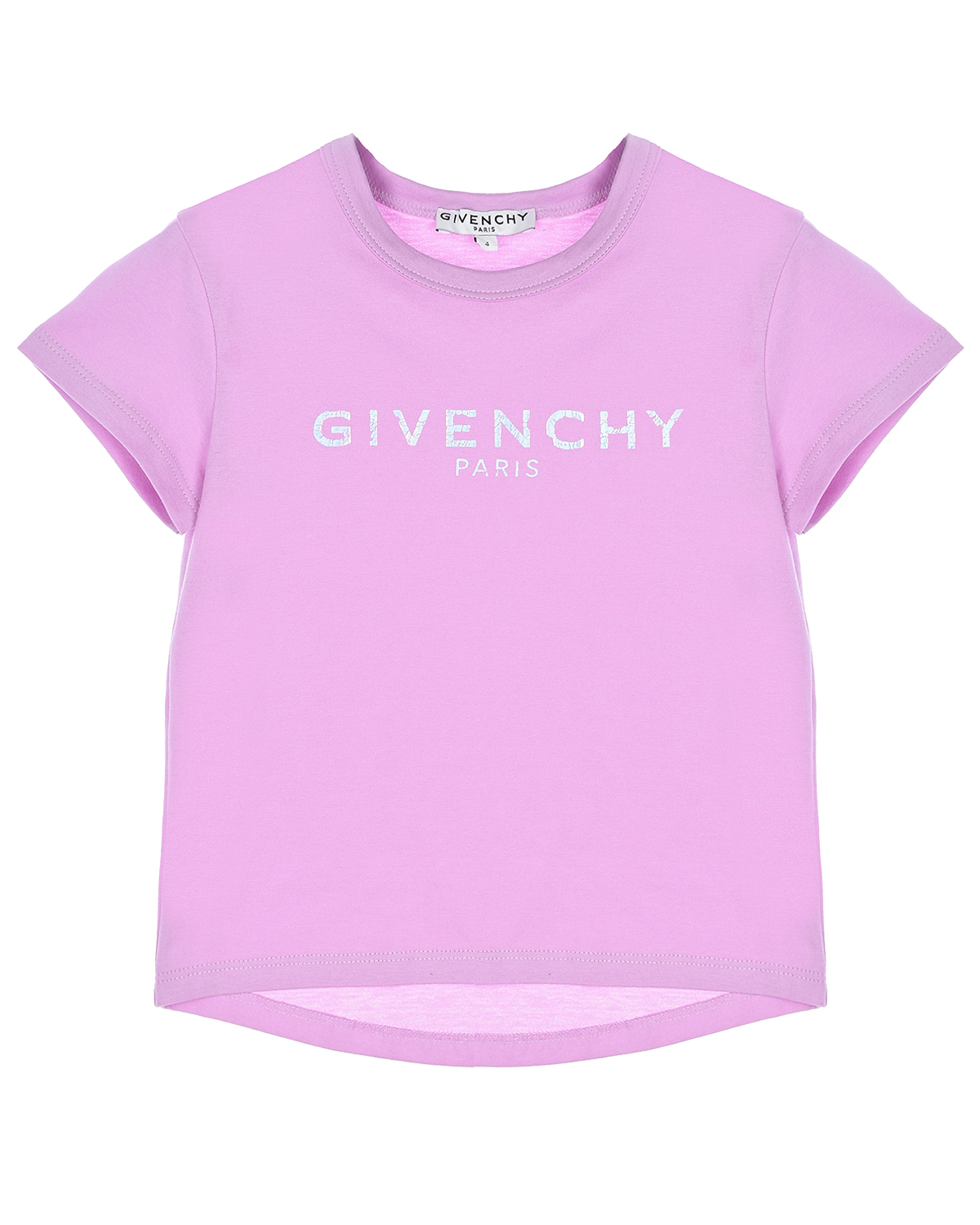 Сиреневая футболка с серебристым логотипом Givenchy