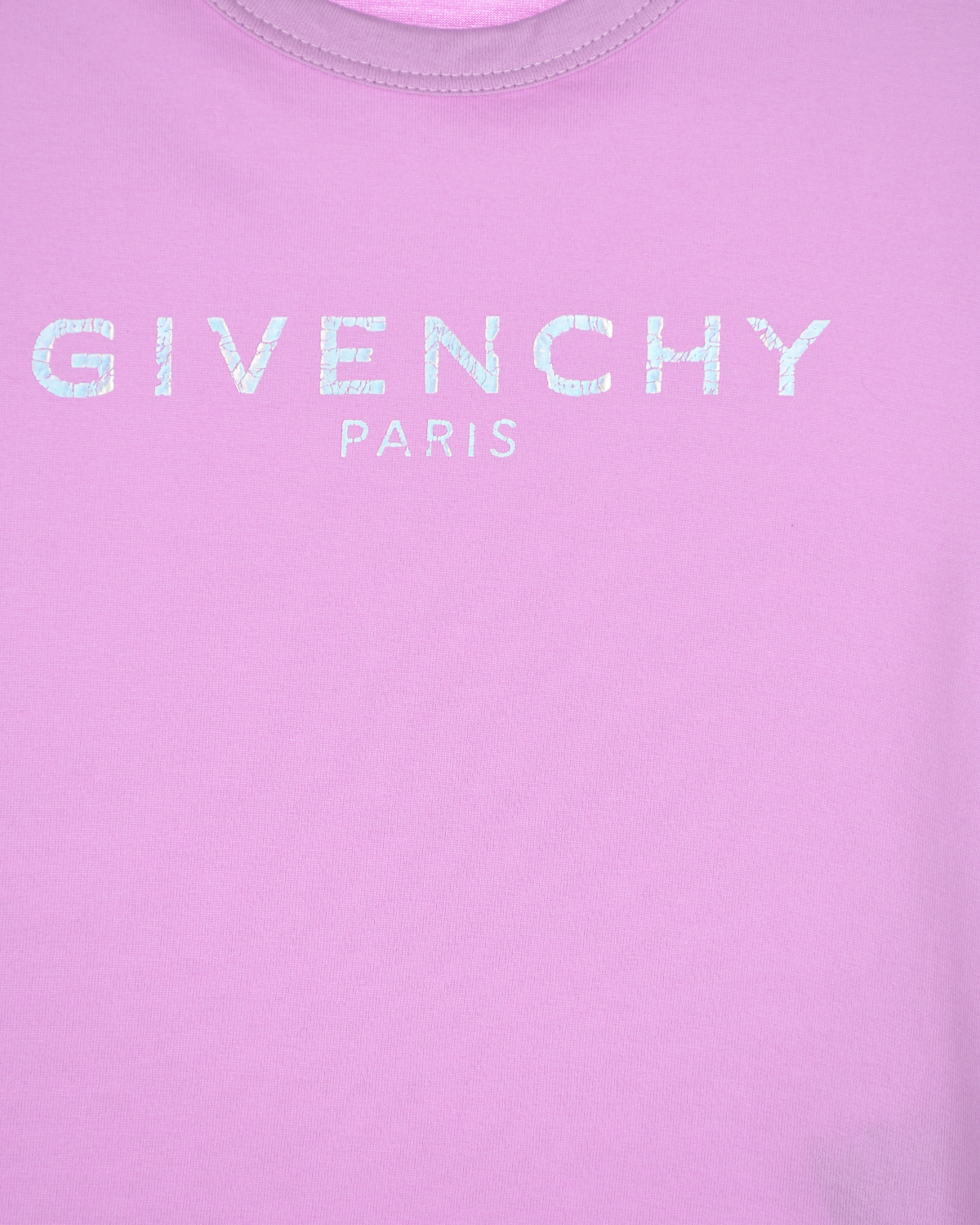 Сиреневая футболка с серебристым логотипом Givenchy детская, размер 104, цвет нет цвета - фото 4