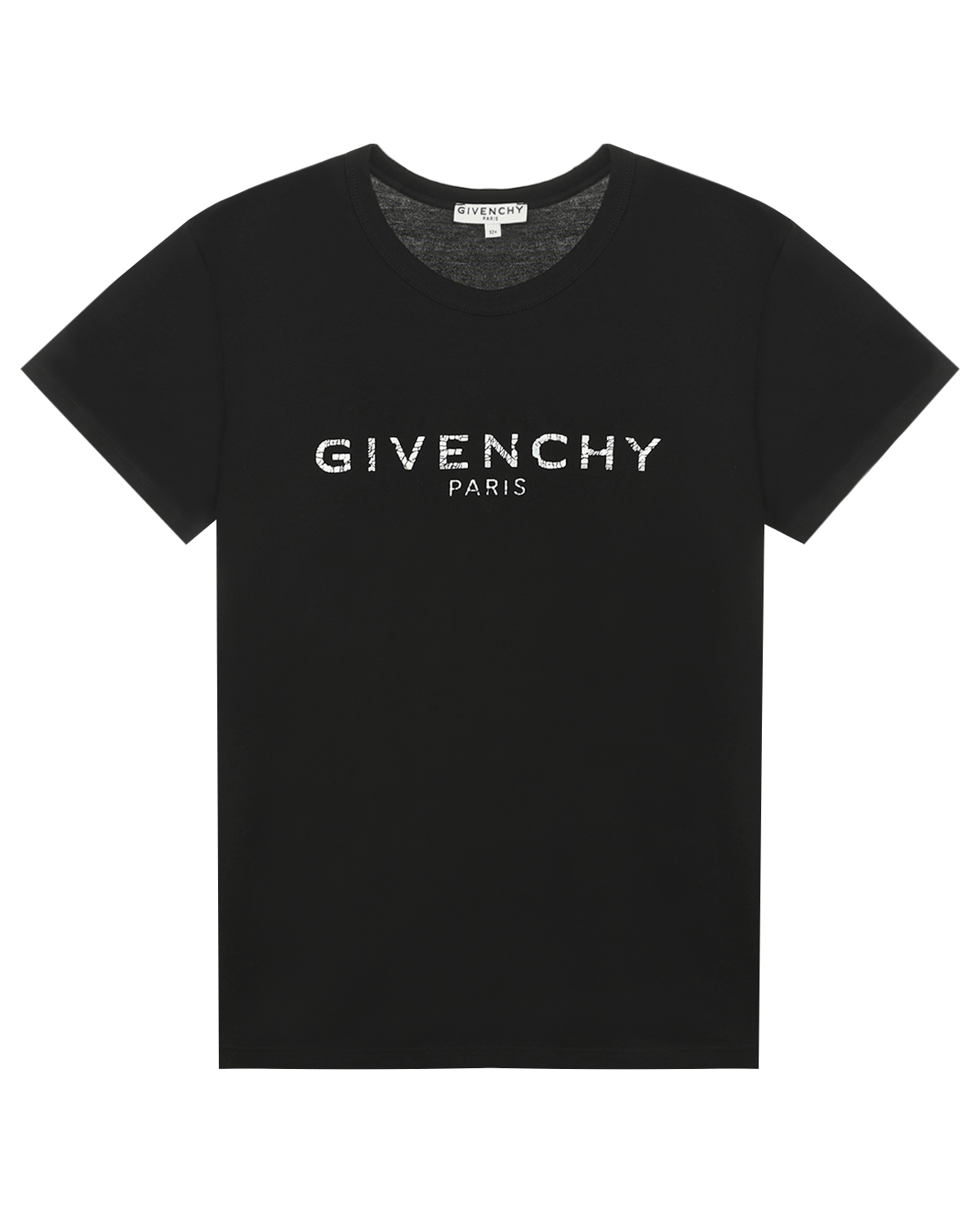 Черная футболка с серебристым лого Givenchy