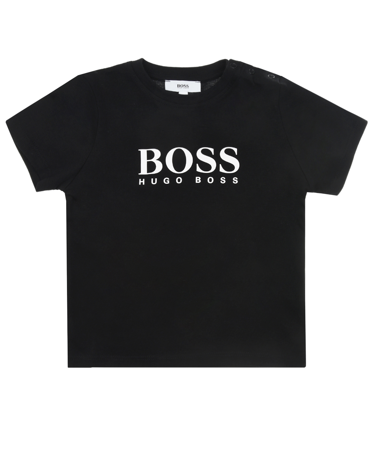 Черная футболка с белым логотипом Hugo Boss