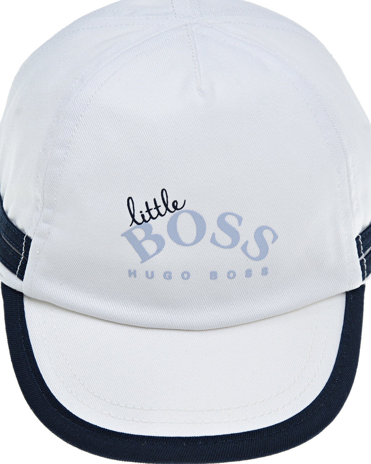 Белая бейсболка с принтом "little BOSS" Hugo Boss детская, размер 46, цвет белый - фото 3