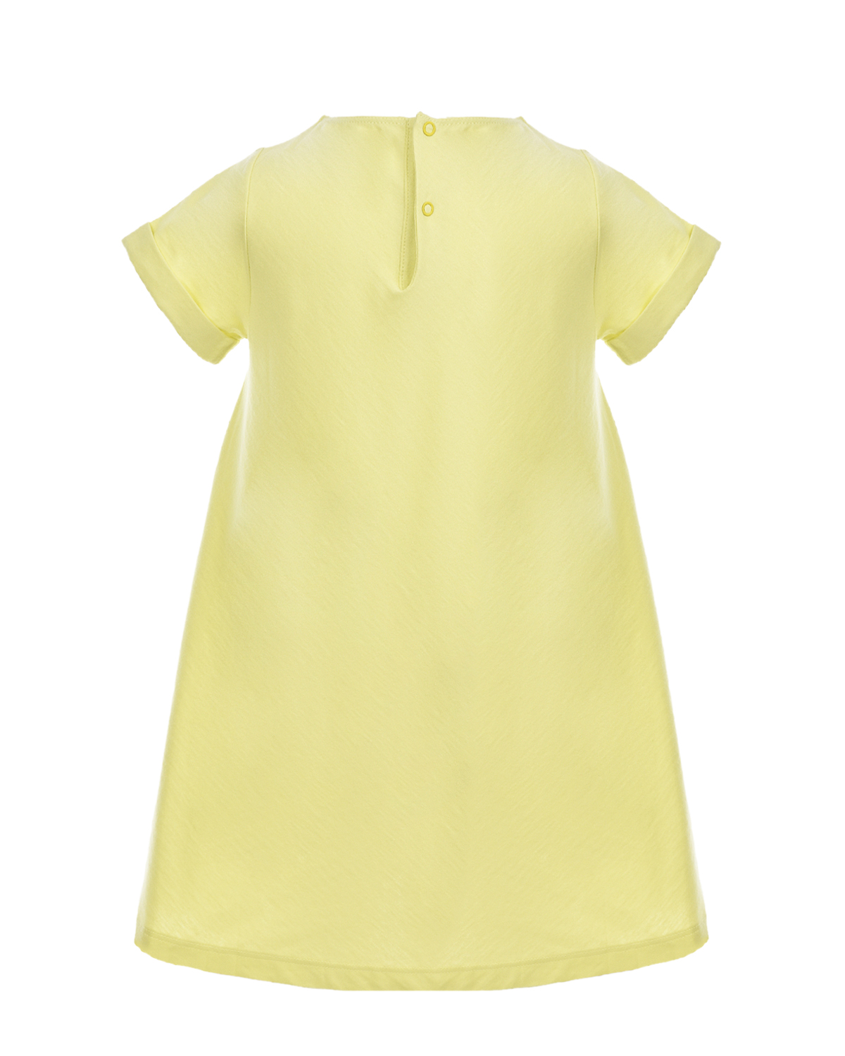 Желтое платье с аппликацией "цветы" IL Gufo детское, размер 98 - фото 2