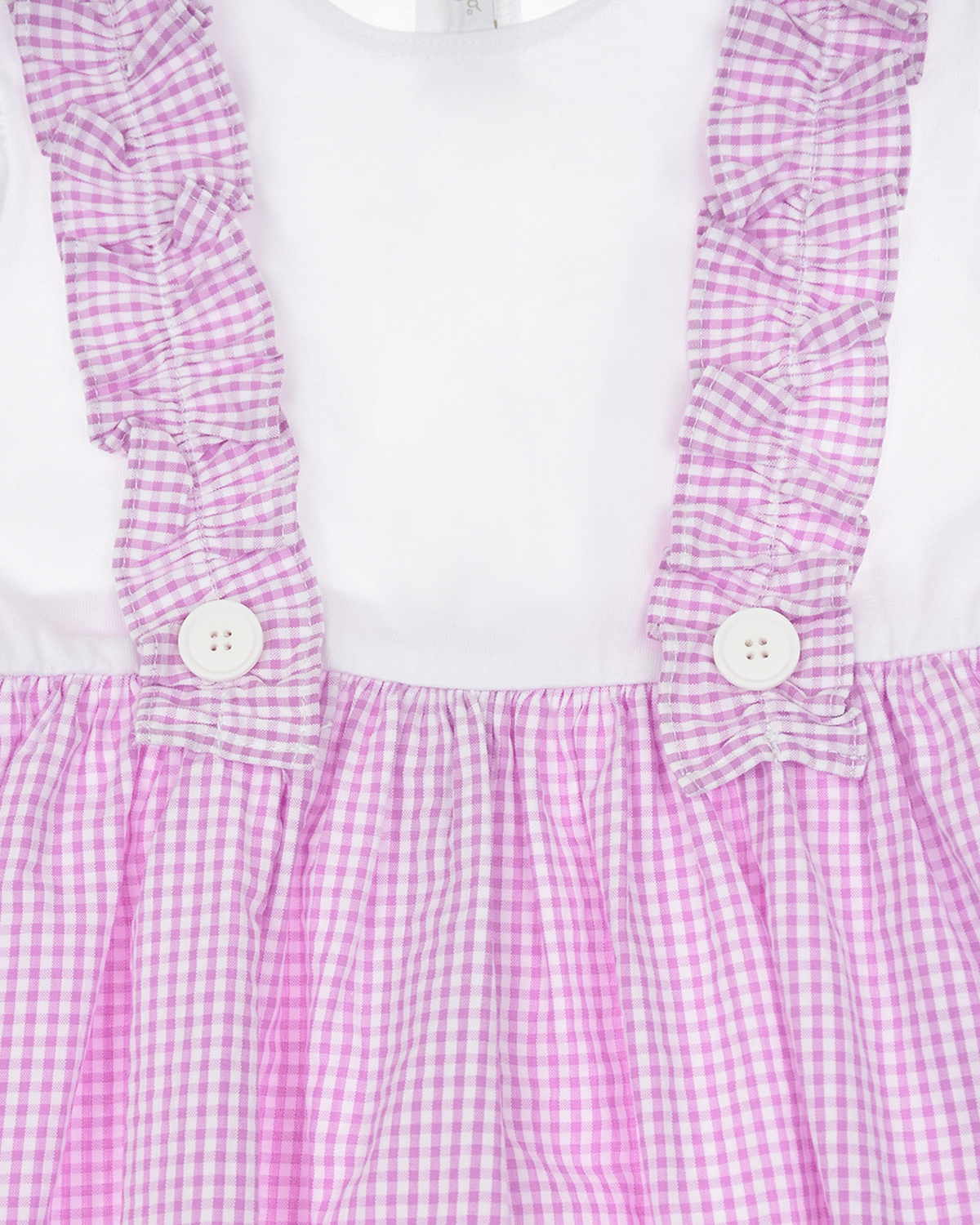 Платье с рюшами и юбкой в клетку IL Gufo детское, размер 86, цвет мультиколор - фото 3