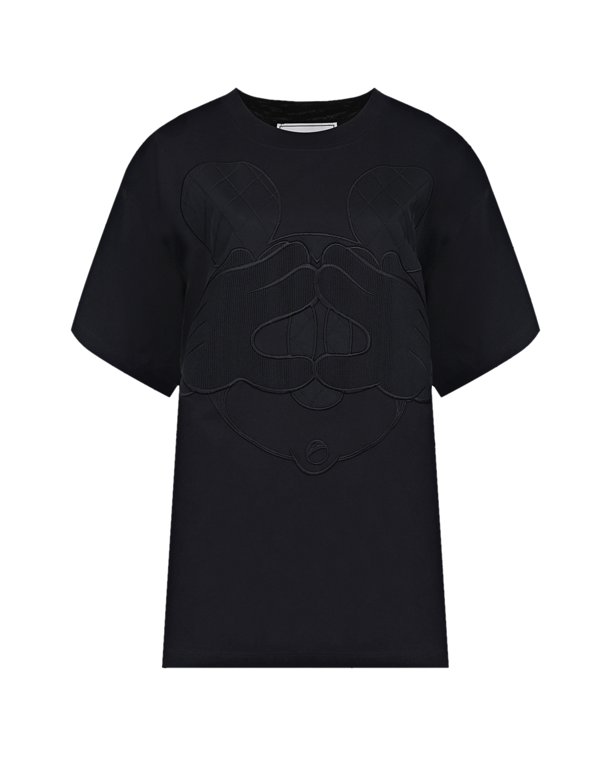 Купить Черная футболка с декором Микки Маус Iceberg, Черный, 100% хлопок, 50%хлопок+50%полиэстер