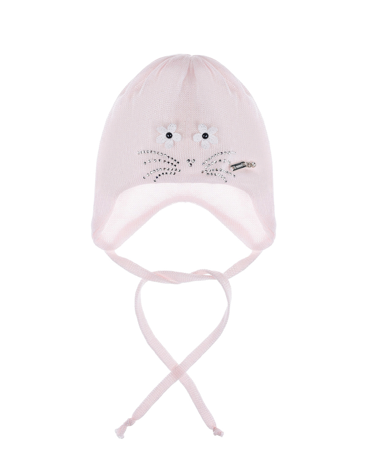 Розовая шапка с декором "мордочка" Il Trenino детская, размер 41/43, цвет розовый - фото 1