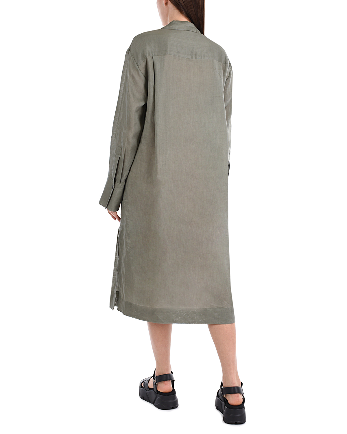 Серое платье с воланом Joseph, размер 42, цвет серый - фото 4