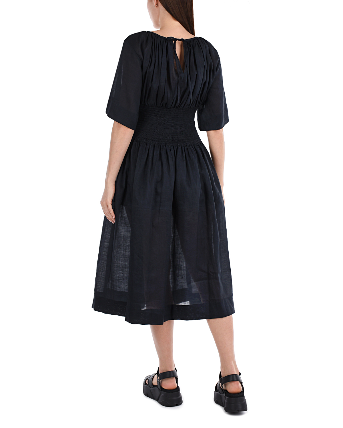 Черное приталенное платье Joseph, размер 40, цвет черный - фото 4
