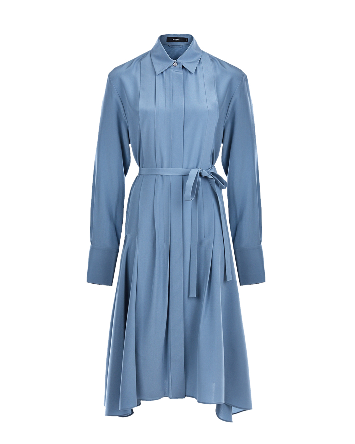 Голубое шелковое платье с поясом Joseph, размер 40, цвет голубой - фото 1