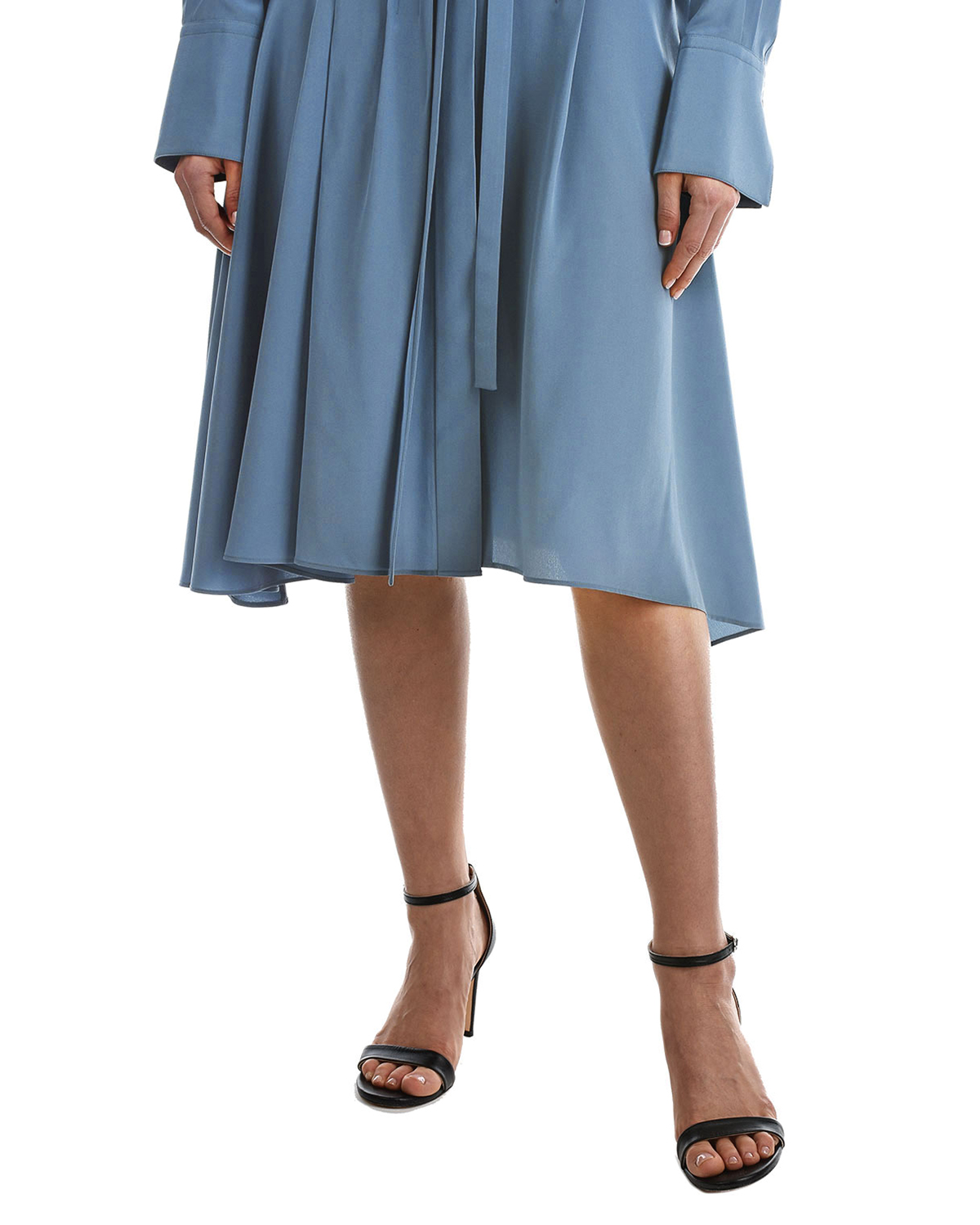Голубое шелковое платье с поясом Joseph, размер 40, цвет голубой - фото 8