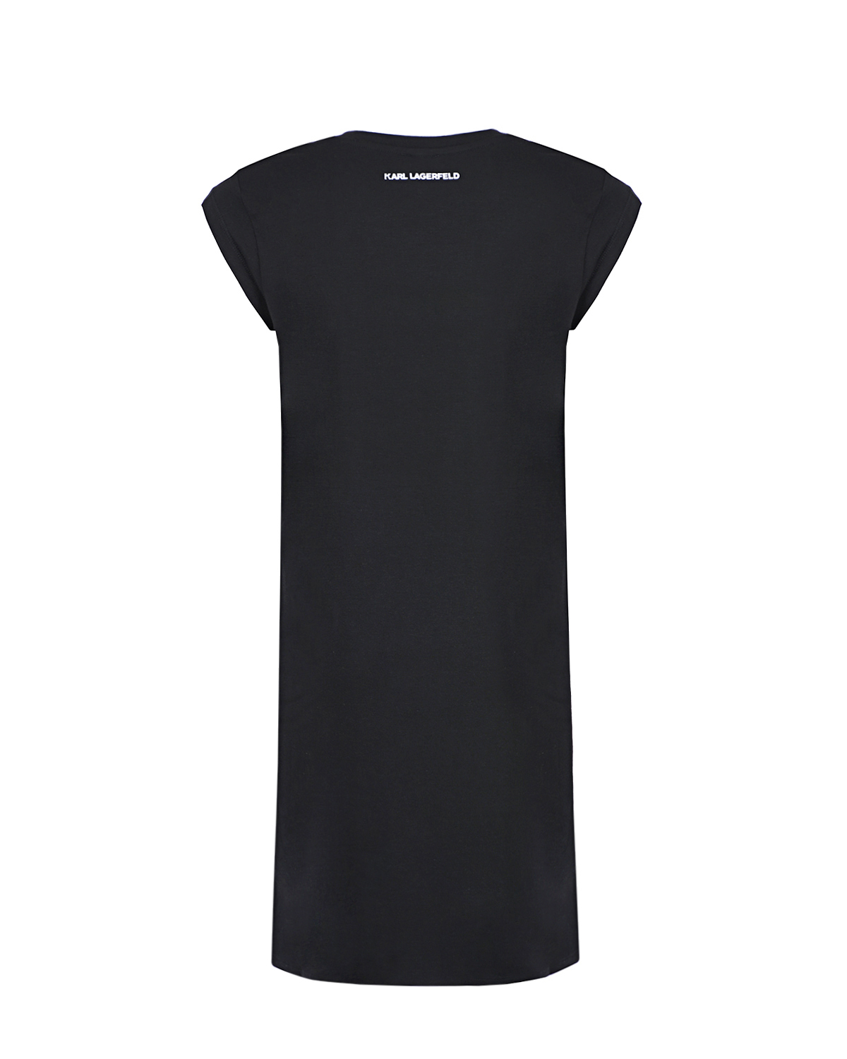 Черное платье с принтом "Кошка" Karl Lagerfeld kids детское, размер 140, цвет черный - фото 2