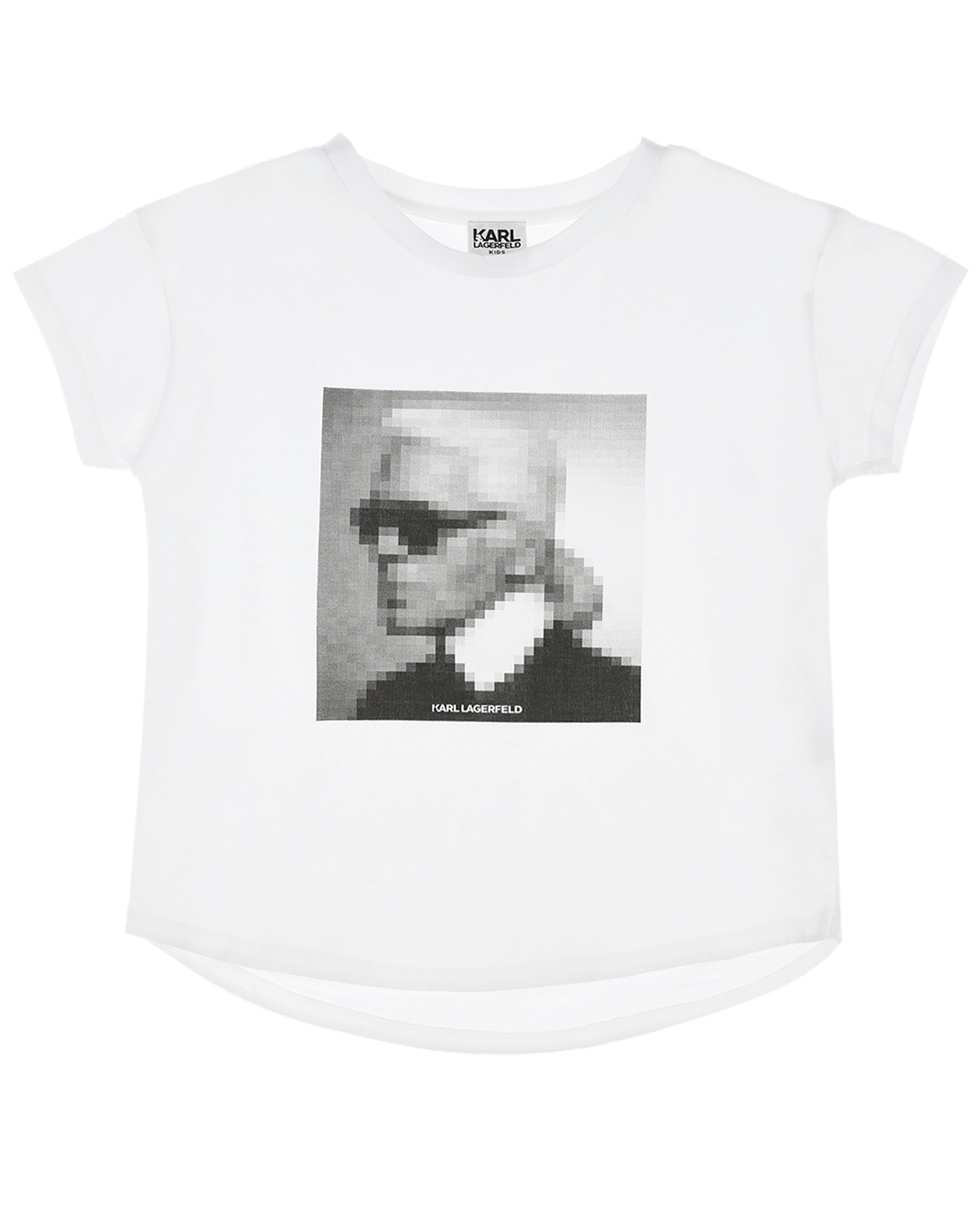 Белая футболка с принтом "Карл" Karl Lagerfeld kids