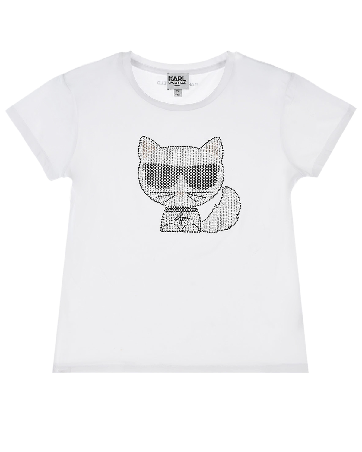 Белая футболка с Шупетт из стразов Karl Lagerfeld kids