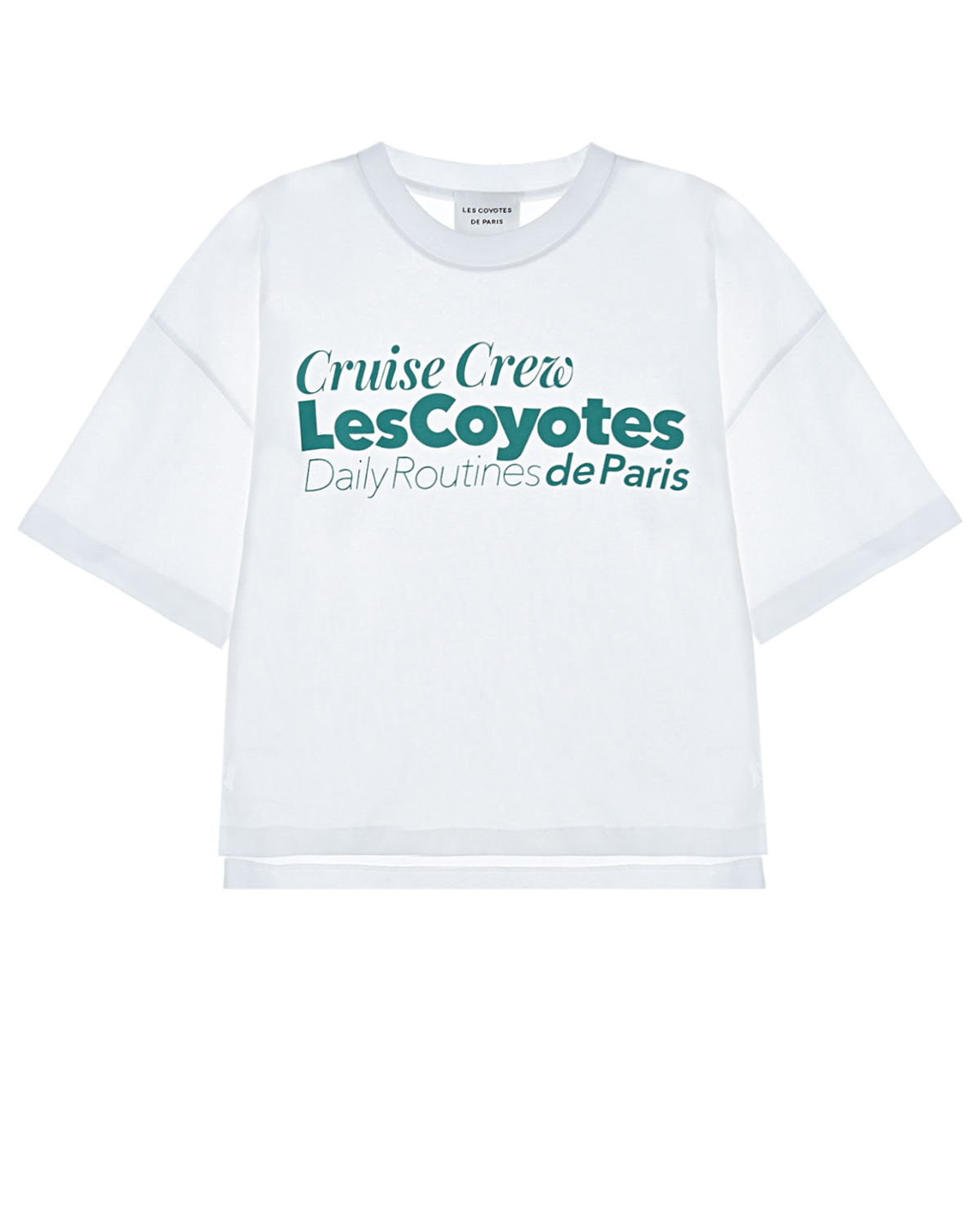 Белая футболка с принтом "Cruise Crew" Les Coyotes de Paris детская, размер 152, цвет белый - фото 1