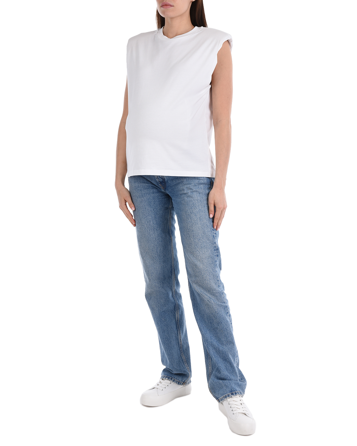 Белая футболка без рукавов Les Coyotes de Paris, размер 40, цвет белый - фото 4