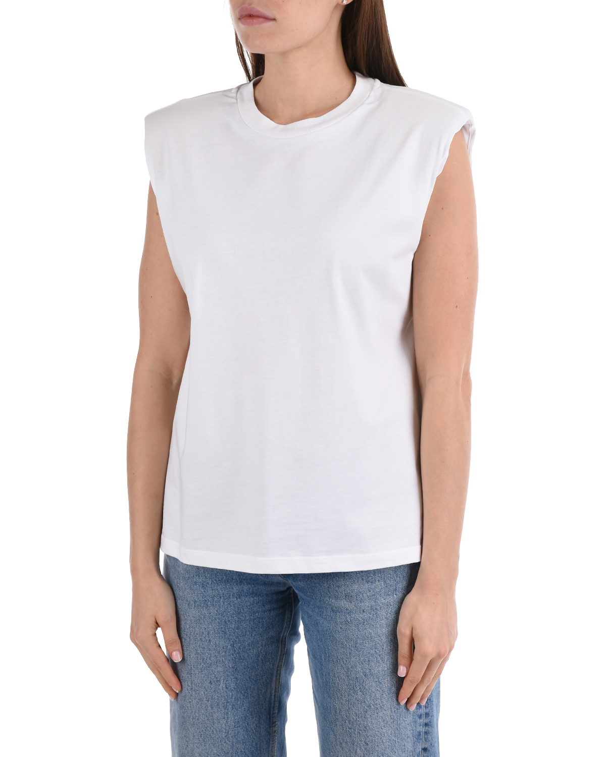 Белая футболка без рукавов Les Coyotes de Paris, размер 40, цвет белый - фото 7
