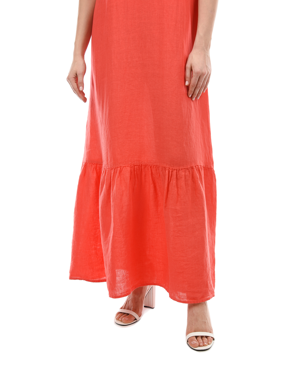 Красное платье с вышивкой бисером 120% Lino, размер 40, цвет красный - фото 8